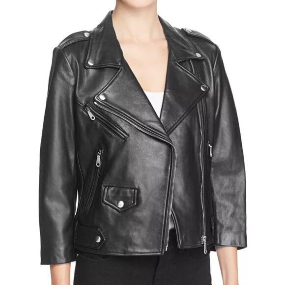 Rebecca Minkoff Leather Moto Biker Jacket - Picture 1 of 13